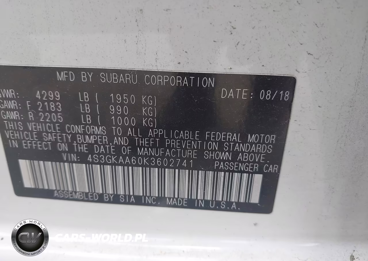 2019 Subaru Impreza 2.0I VIN:4S3GKAA60K3602741 - 9