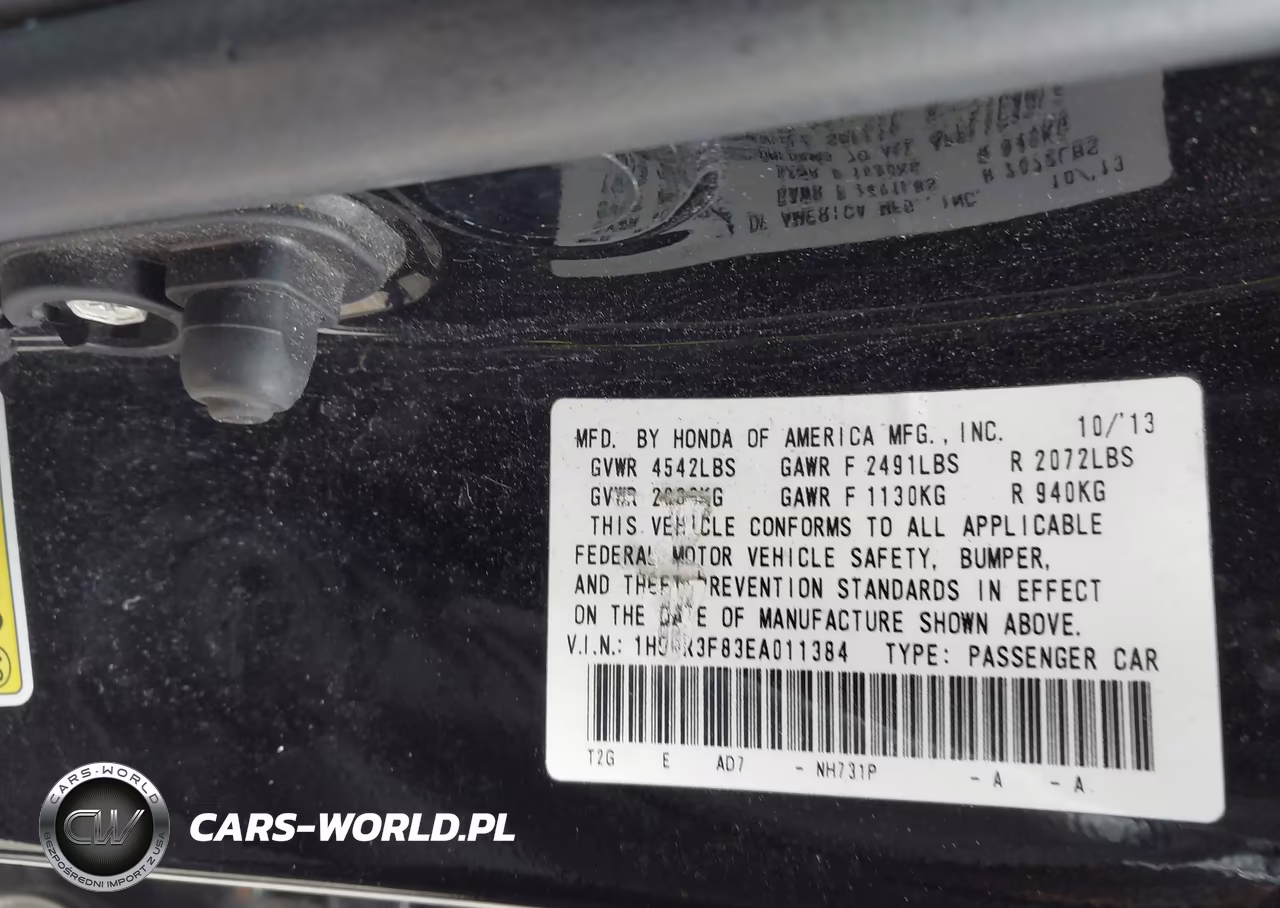 2014 Honda Accord Ex-L V-6 VIN:1HGCR3F83EA011384 - 9