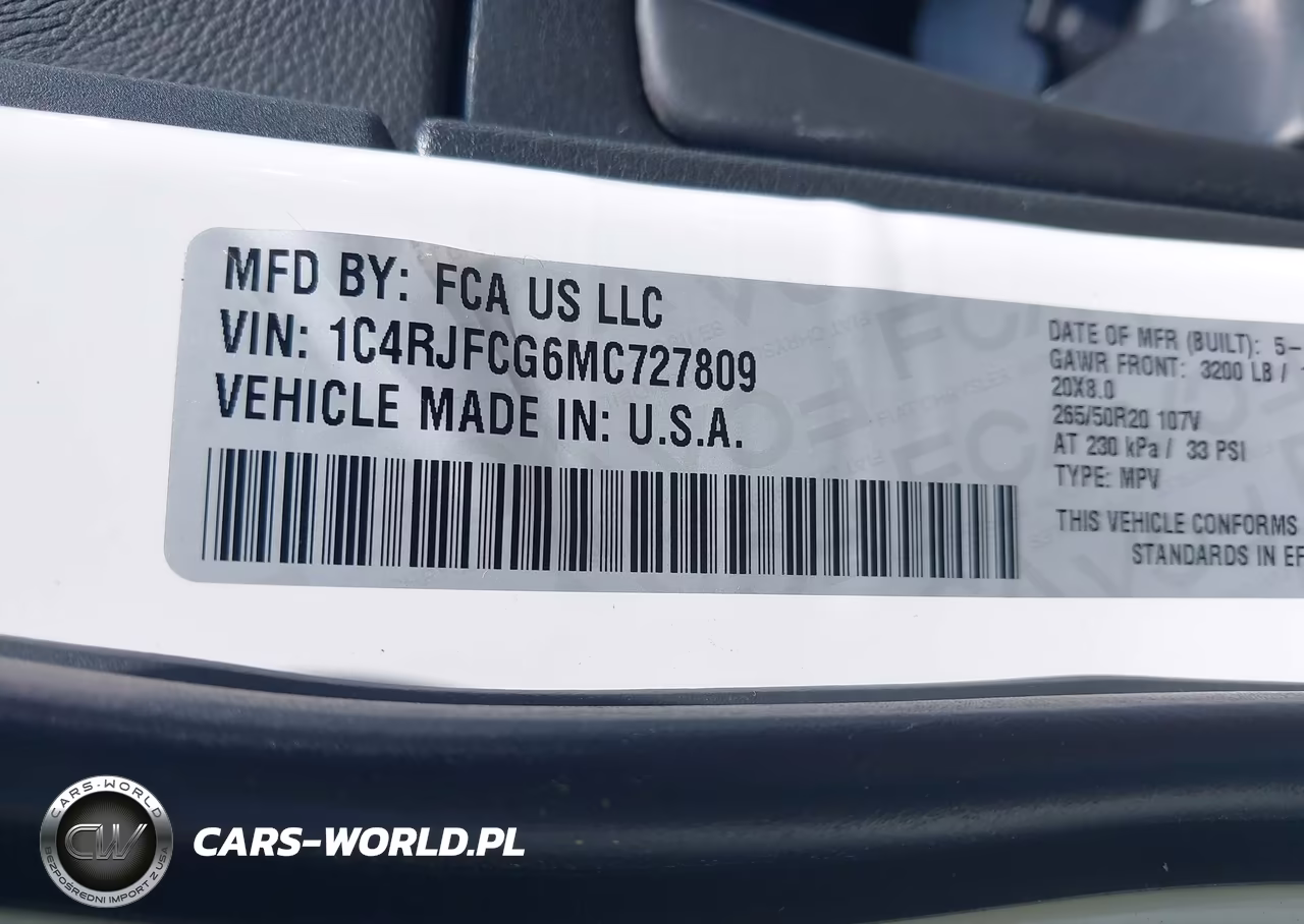 2021 Jeep Grand Cherokee High Altitude 4X4 VIN:1C4RJFCG6MC727809 - 9