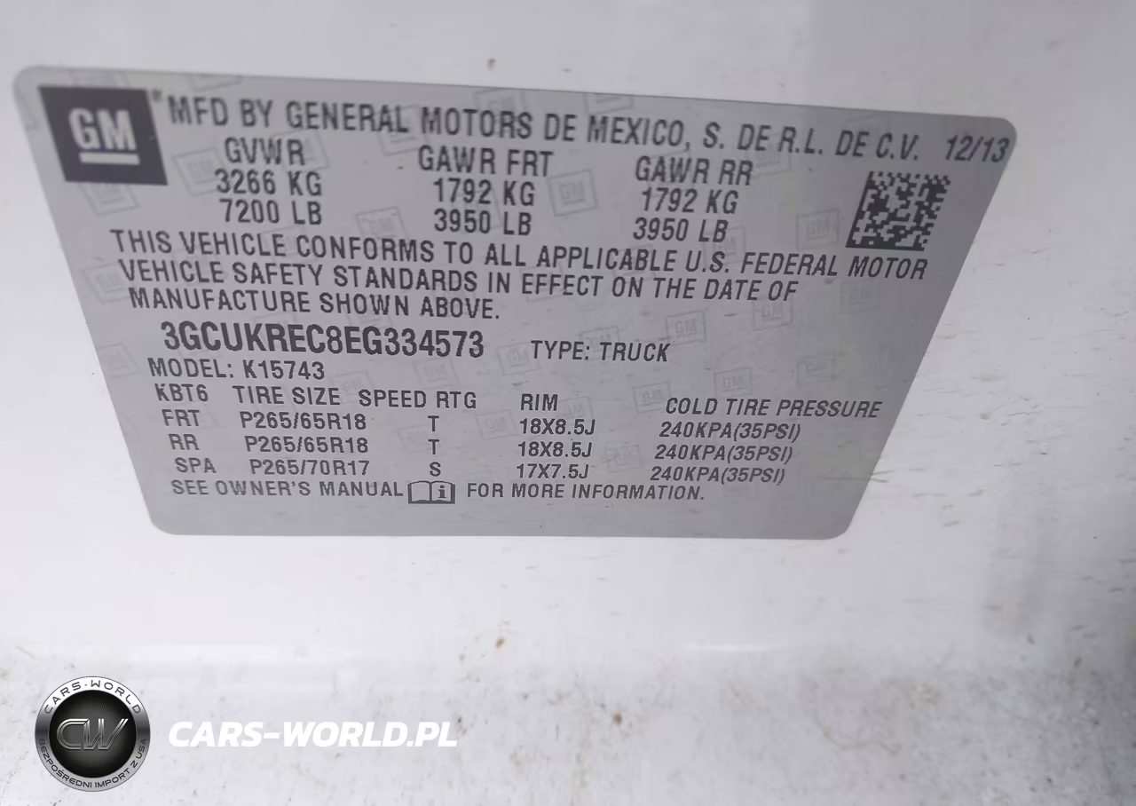 2014 Chevrolet Silverado 1500 2Lt VIN:3GCUKREC8EG334573 - 9