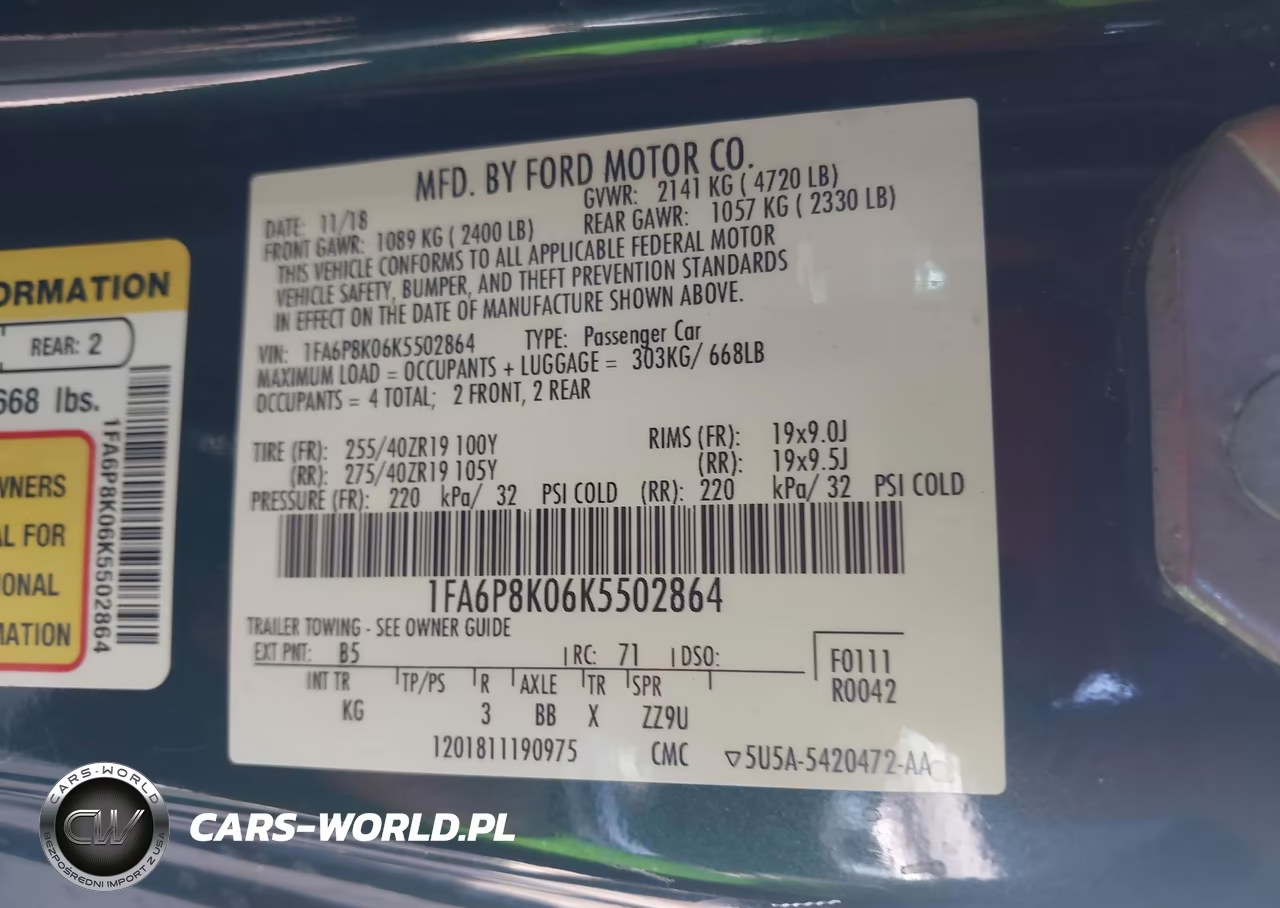 2019 Ford Mustang Bullitt VIN:1FA6P8K06K5502864 - 9
