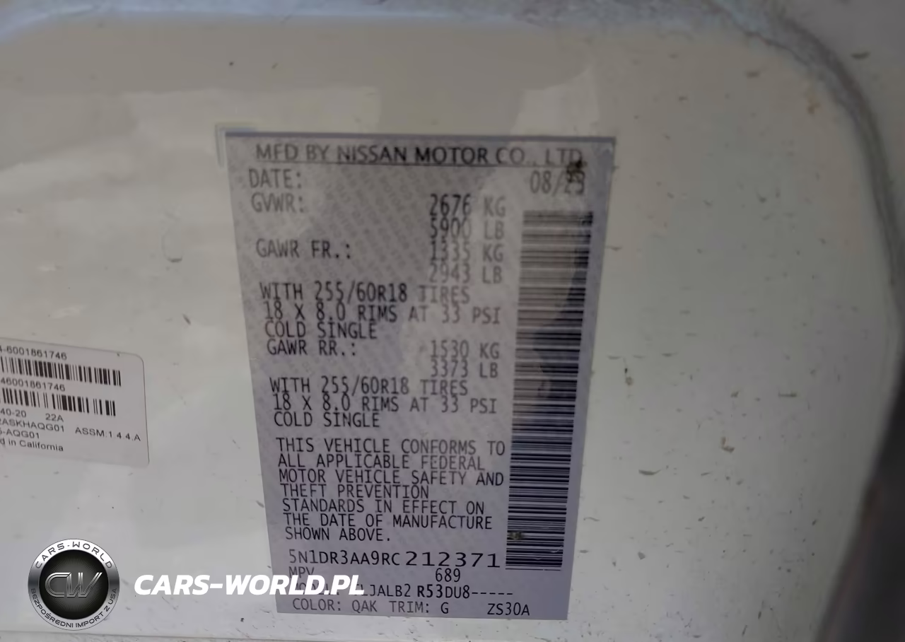 2024 Nissan Pathfinder S Fwd VIN:5N1DR3AA9RC212371 - 9