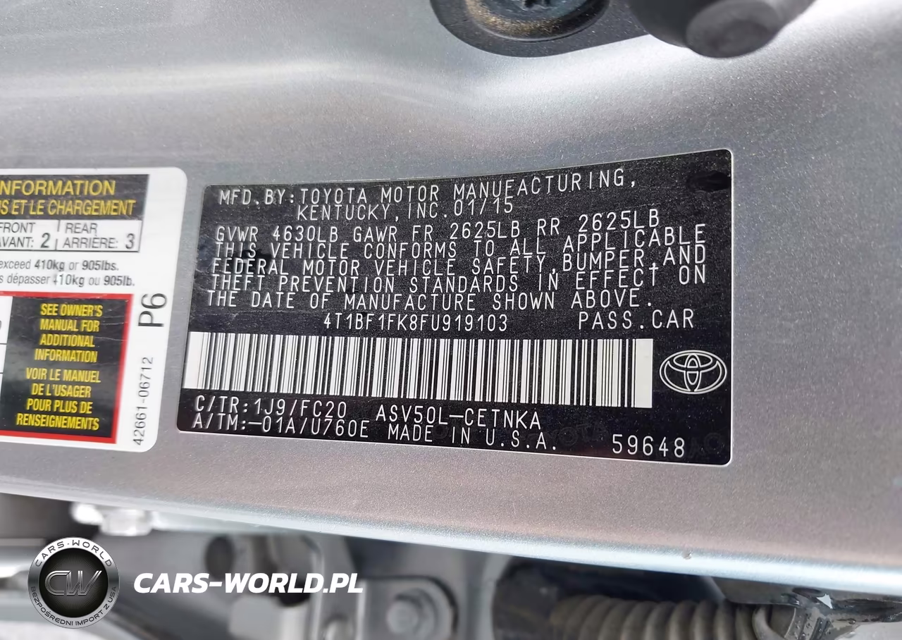 2015 Toyota Camry Le VIN:4T1BF1FK8FU919103 - 9