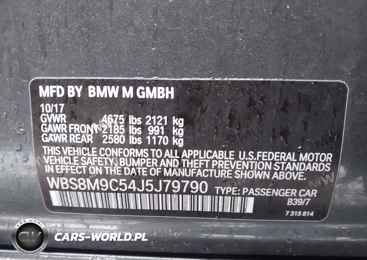 2018 BMW M3 Cs VIN:WBS8M9C54J5J79790 - 9