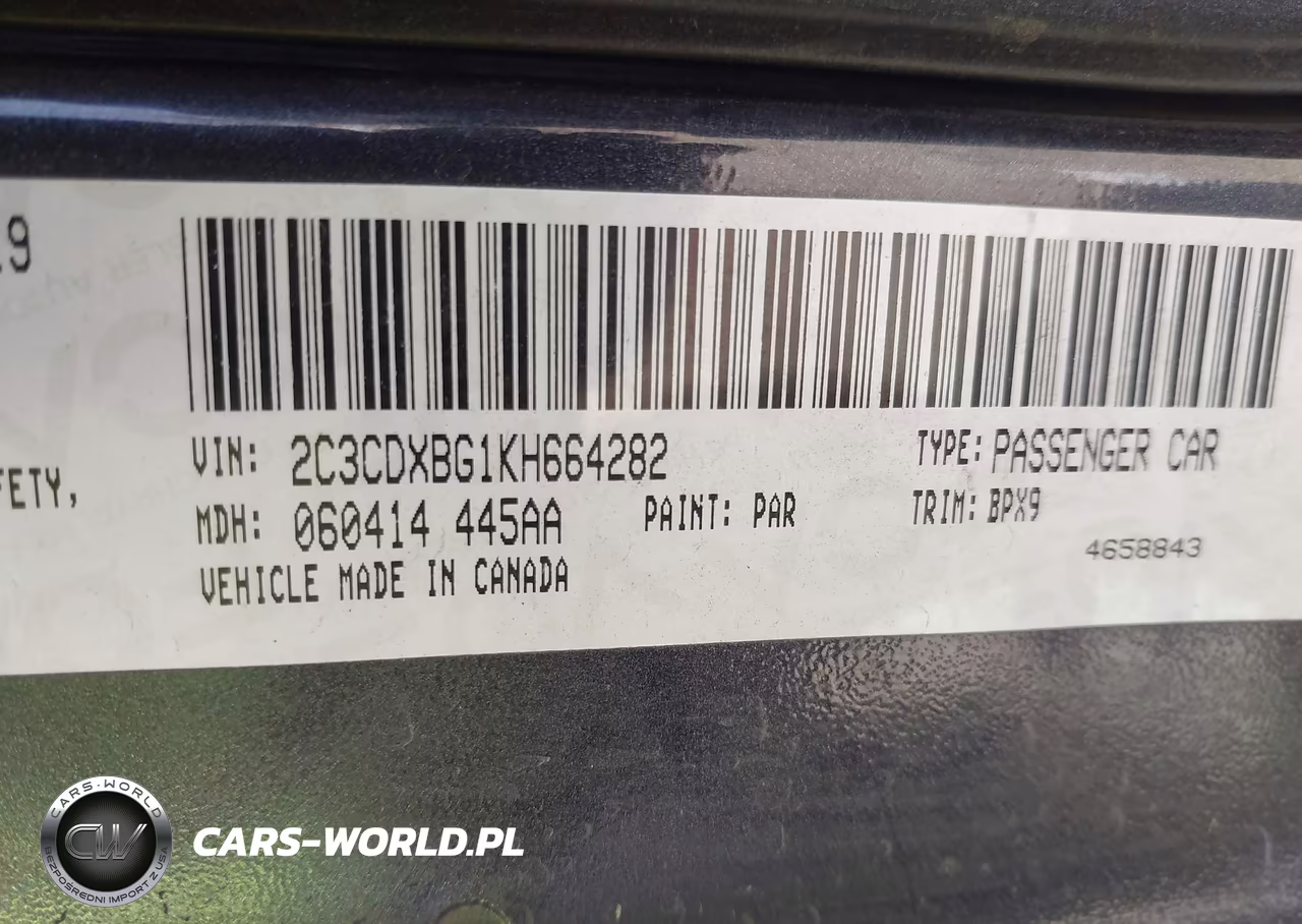 2019 Dodge Charger Sxt Rwd VIN:2C3CDXBG1KH664282 - 9