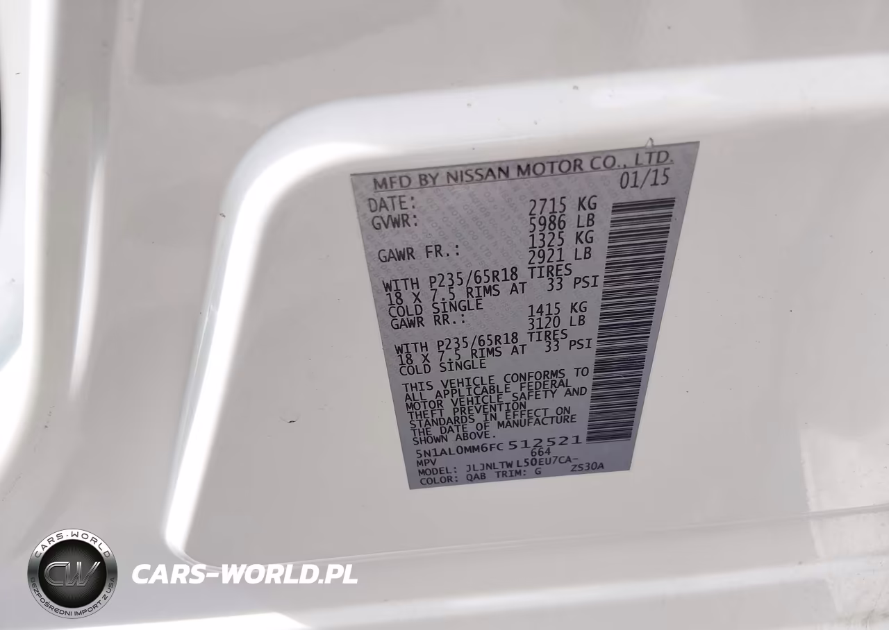 2015 Infiniti Qx60 VIN:5N1AL0MM6FC512521 - 9