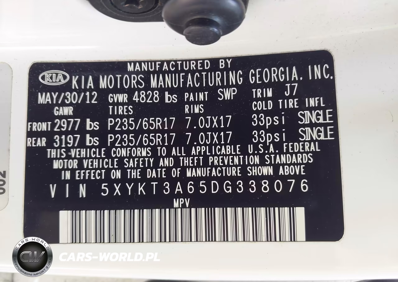 2013 Kia Sorento Lx VIN:5XYKT3A65DG338076 - 9