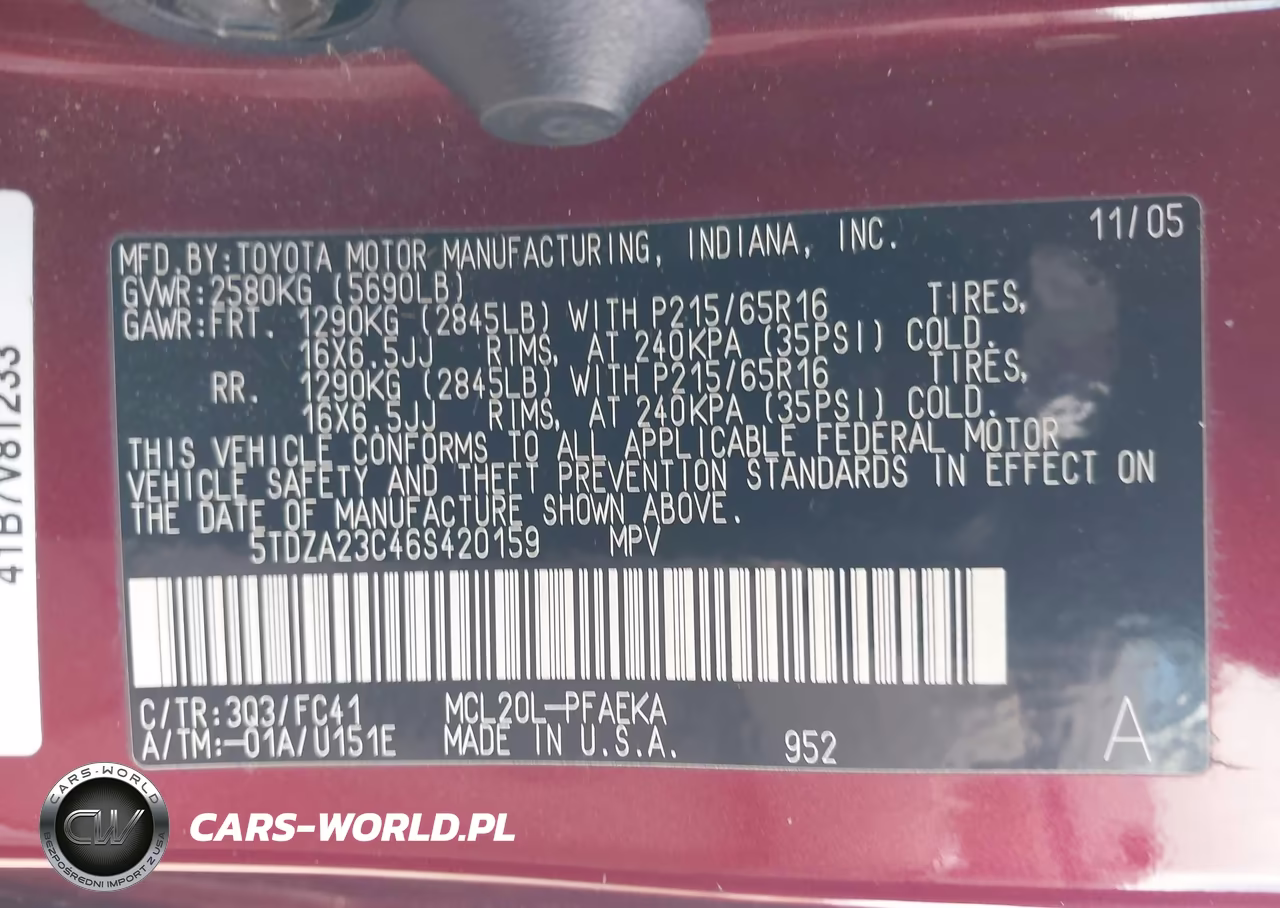 2006 Toyota Sienna Le VIN:5TDZA23C46S420159 - 9