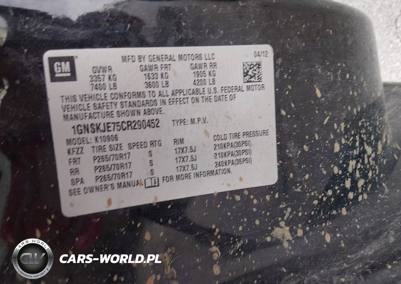 2012 Chevrolet Suburban 1500 Lt VIN:1GNSKJE75CR290452 - 9