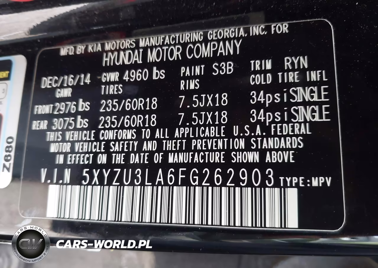 2015 Hyundai Santa Fe Sport 2.0L Turbo VIN:5XYZU3LA6FG262903 - 9