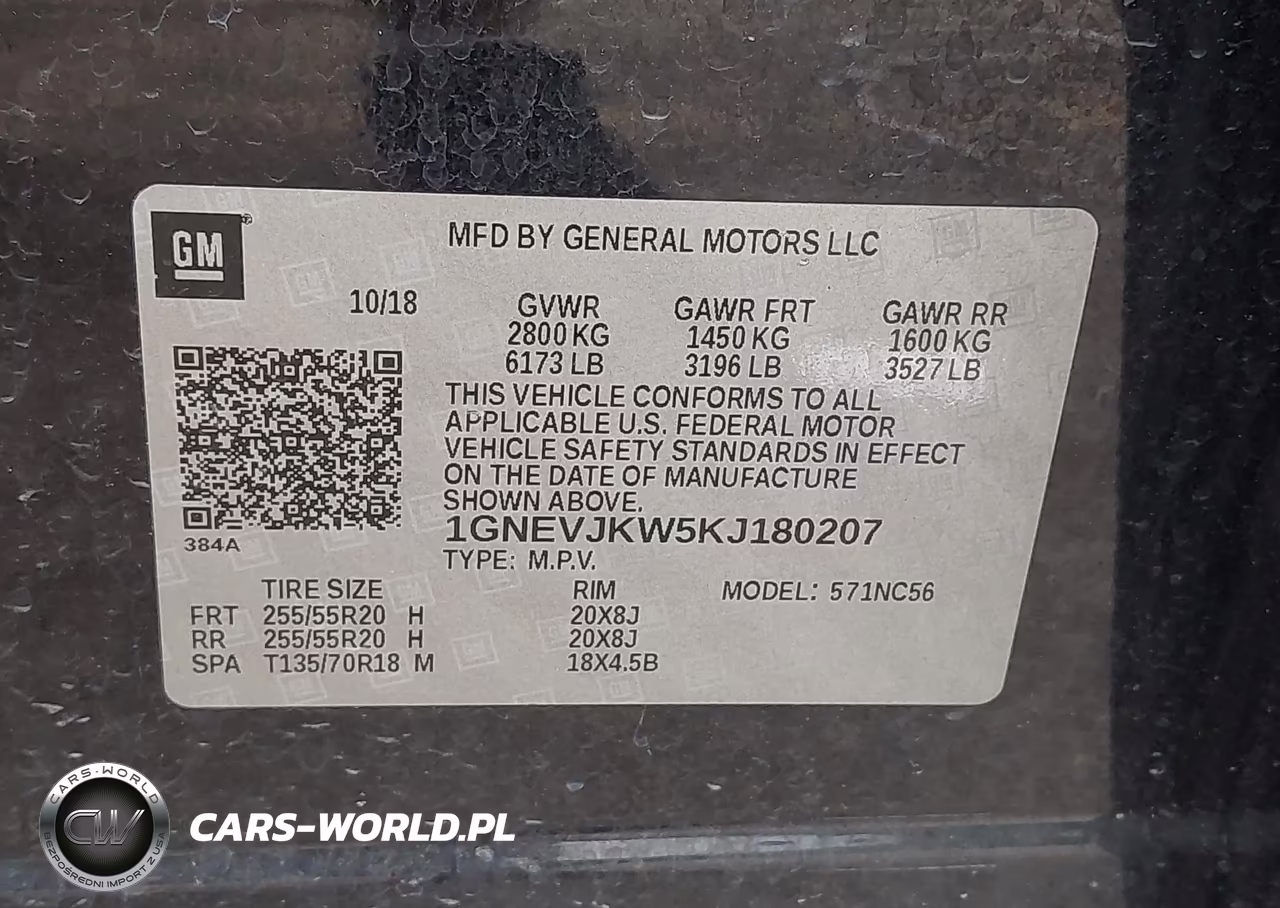 2019 Chevrolet Traverse Rs VIN:1GNEVJKW5KJ180207 - 9