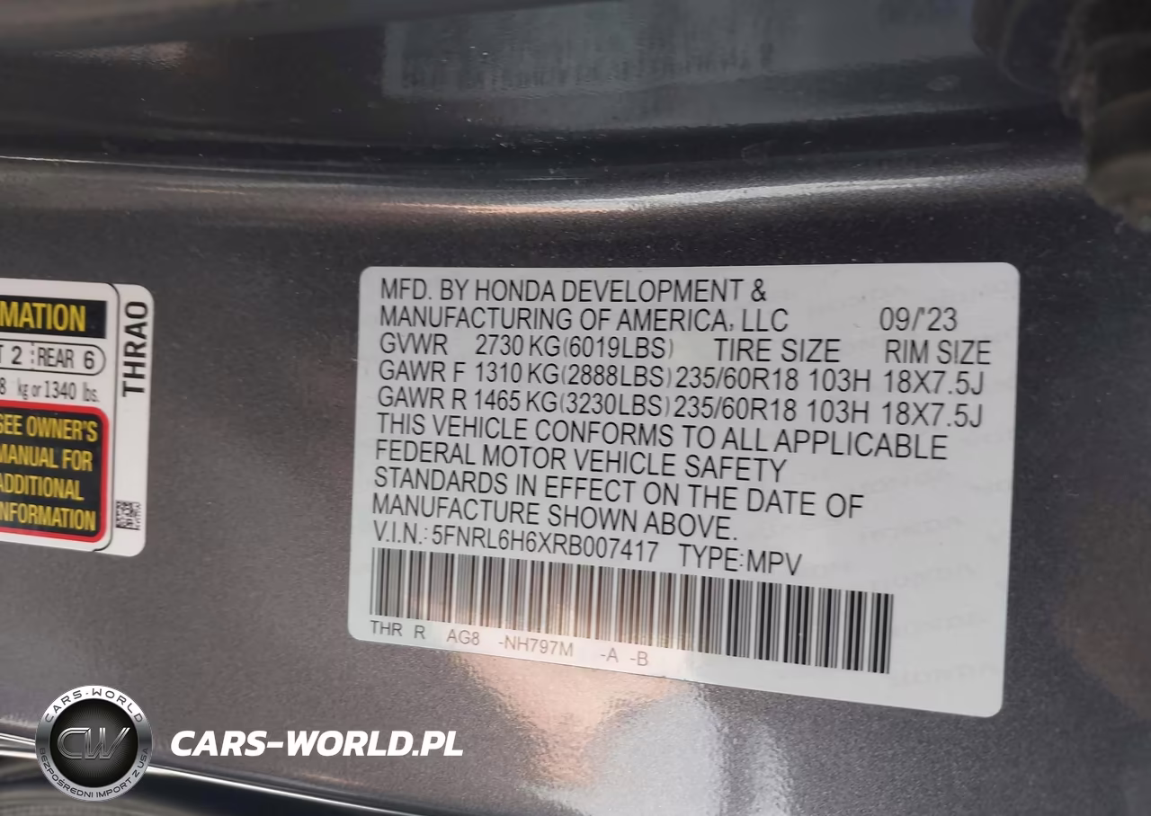 2024 Honda Odyssey Ex-L VIN:5FNRL6H6XRB007417 - 9