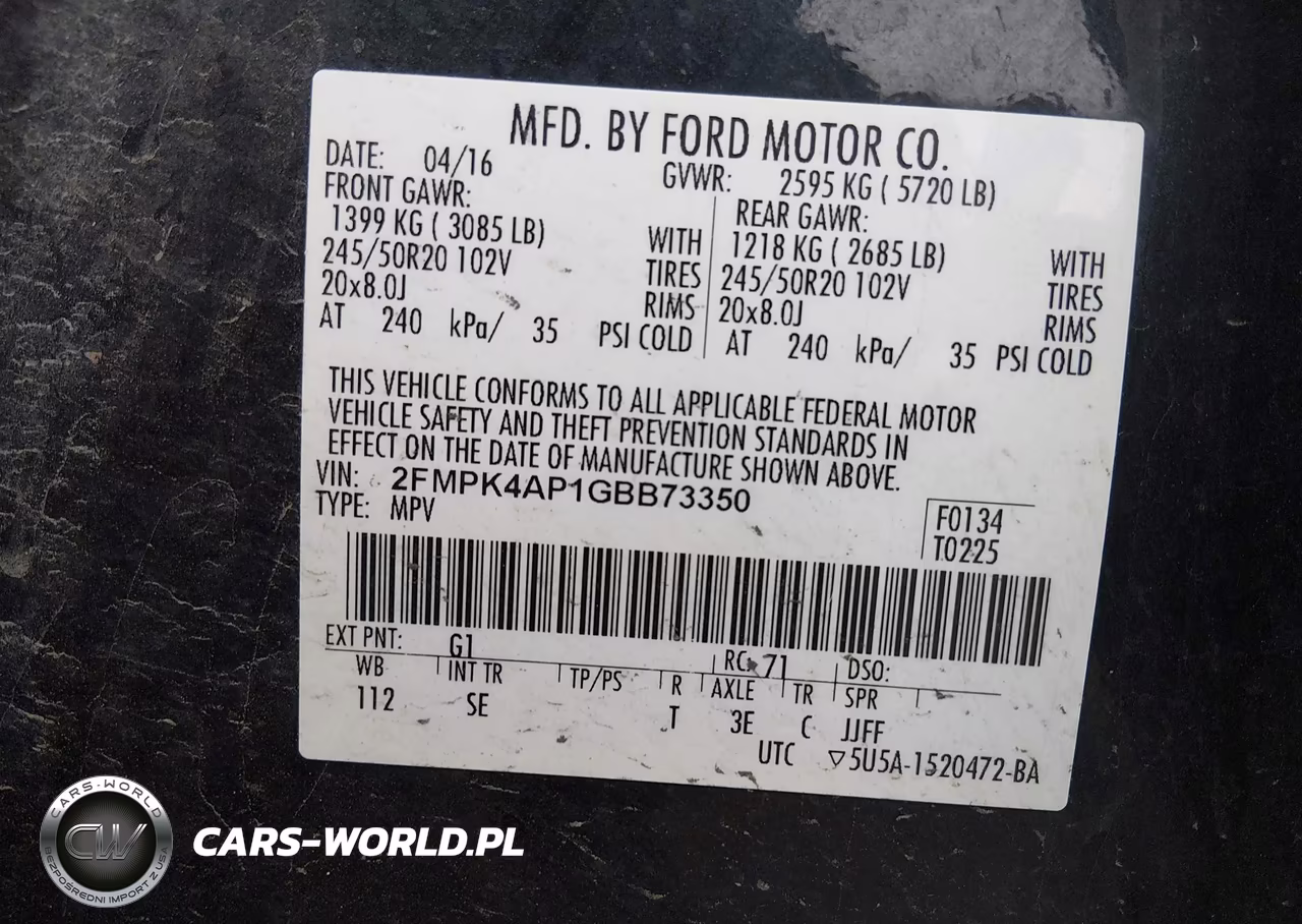 2016 Ford Edge Sport VIN:2FMPK4AP1GBB73350 - 9