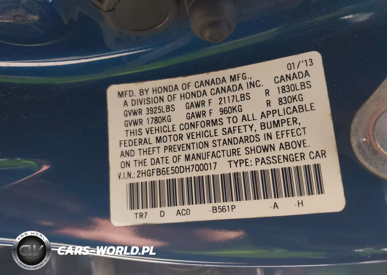 2013 Honda Civic Si VIN:2HGFB6E50DH700017 - 9