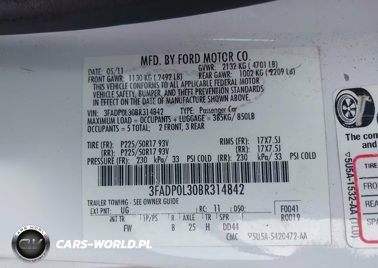 2011 Ford Fusion Hybrid VIN:3FADP0L30BR314842 - 9