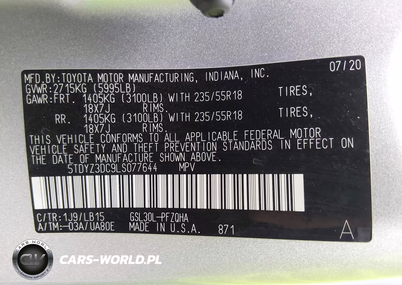 2020 Toyota Sienna Limited Premium VIN:5TDYZ3DC9LS077644 - 9