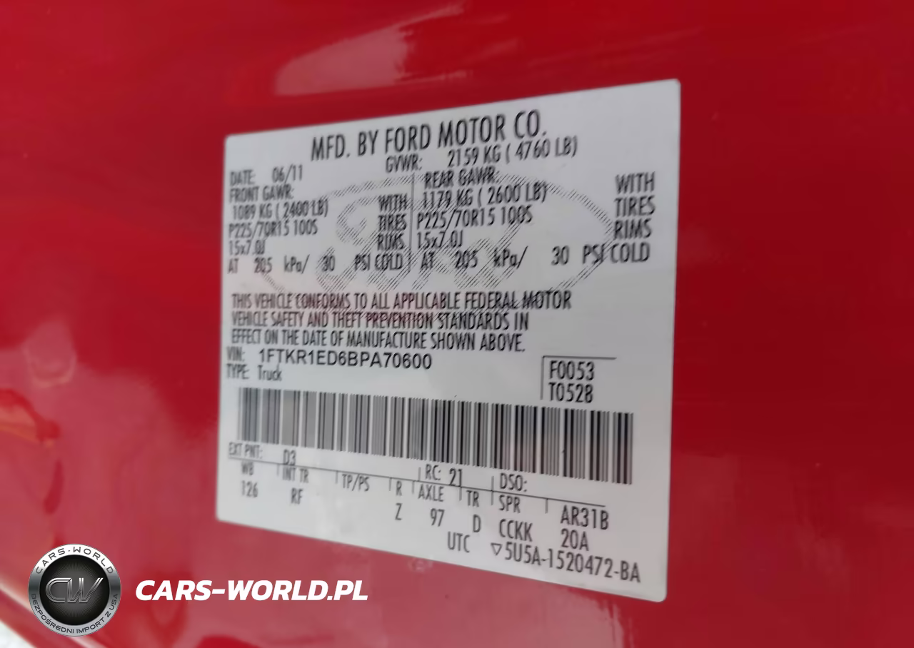2011 Ford Ranger Xlt VIN:1FTKR1ED6BPA70600 - 9