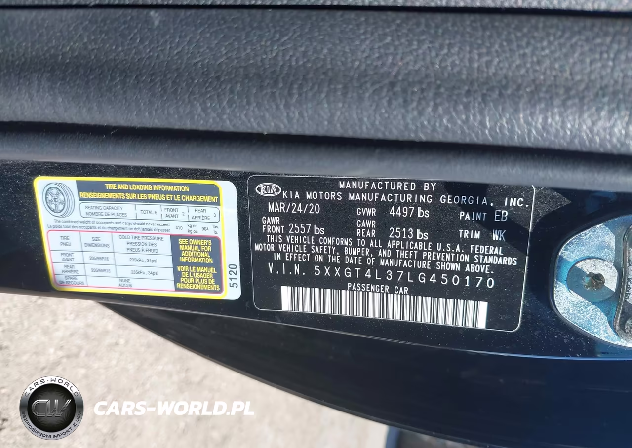 2020 Kia Optima Lx VIN:5XXGT4L37LG450170 - 9