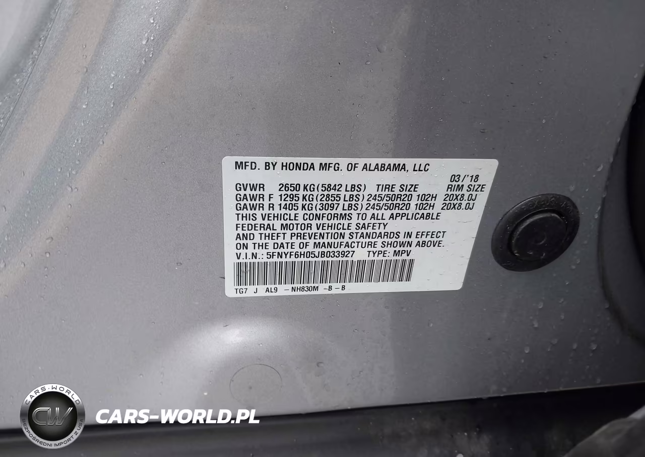 2018 Honda Pilot Elite VIN:5FNYF6H05JB033927 - 9