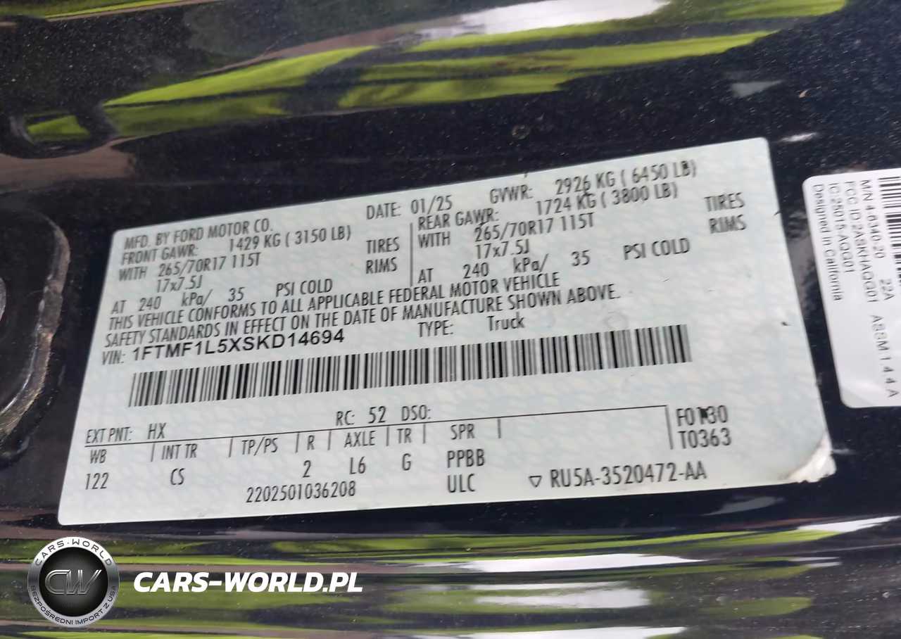 2025 Ford F-150 Xl VIN:1FTMF1L5XSKD14694 - 9