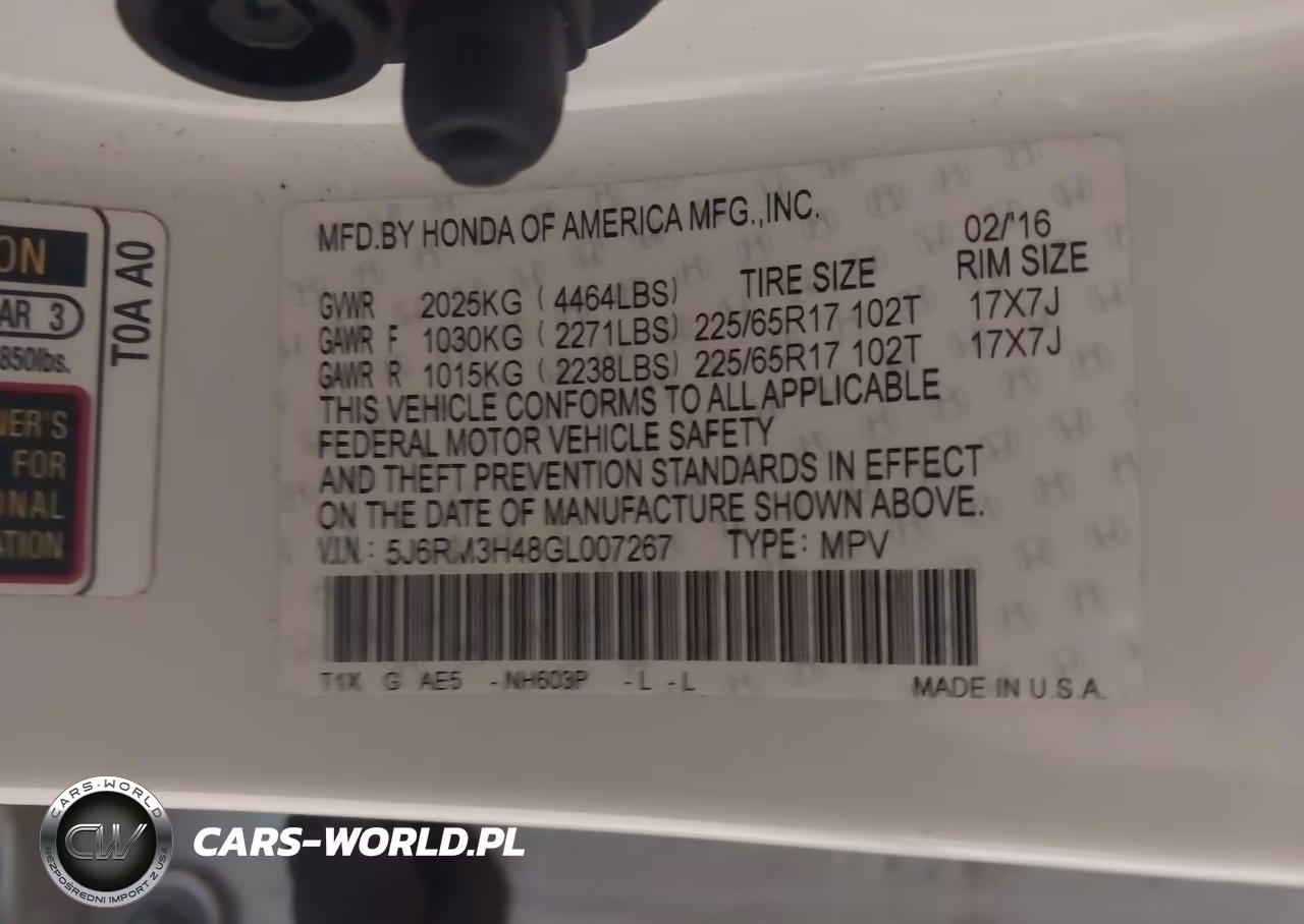 2016 Honda Cr-V Se VIN:5J6RM3H48GL007267 - 9