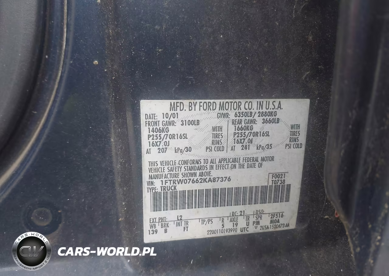 2002 Ford F-150 Lariat-Xlt VIN:1FTRW07662KA87376 - 9