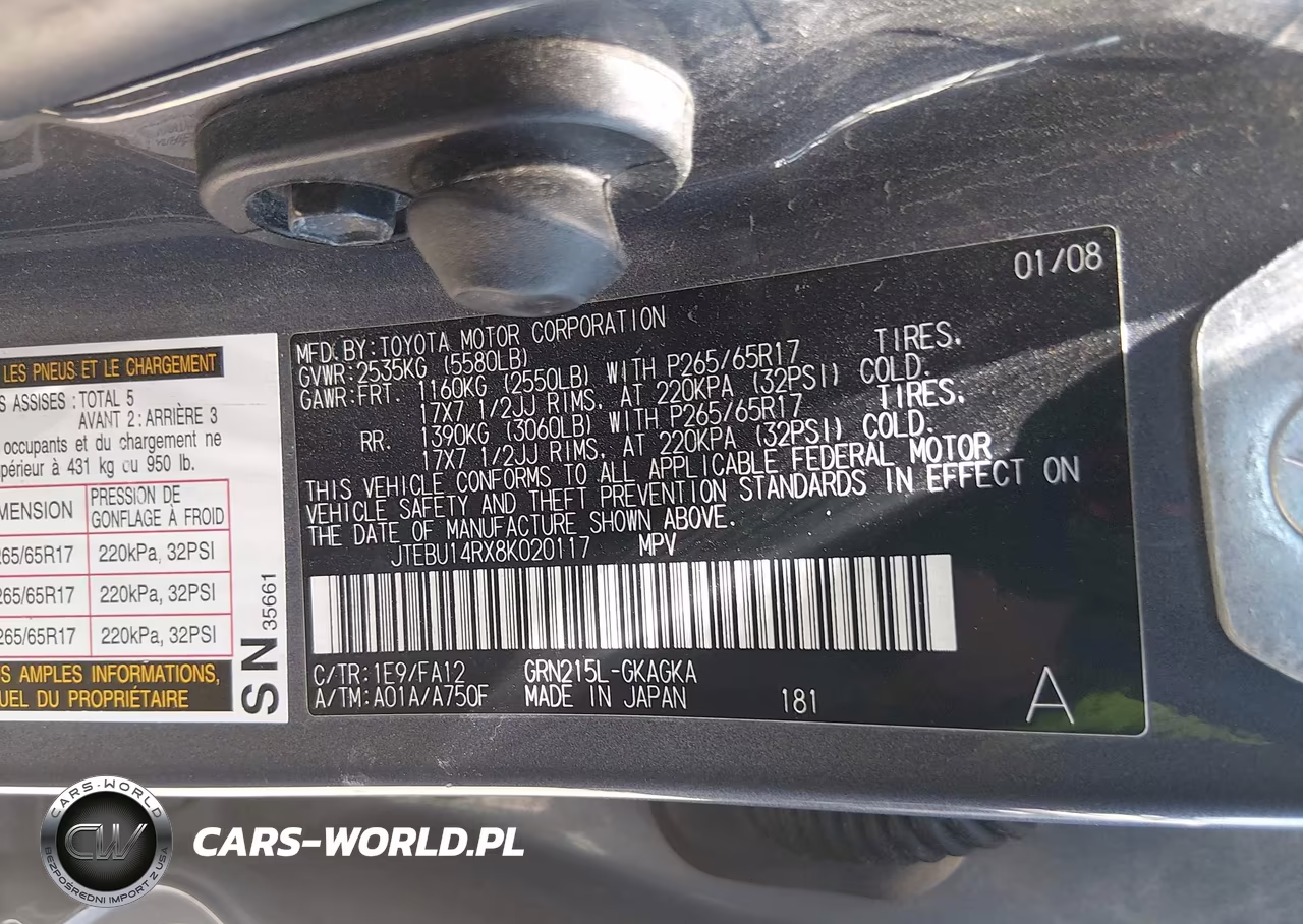 2008 Toyota 4Runner Sr5 V6 VIN:JTEBU14RX8K020117 - 9