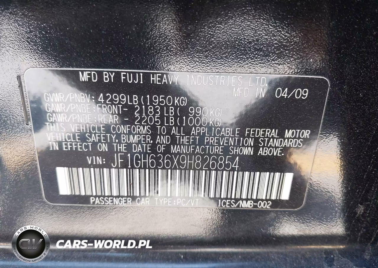 2009 Subaru Impreza Outback Sport VIN:JF1GH636X9H826854 - 9