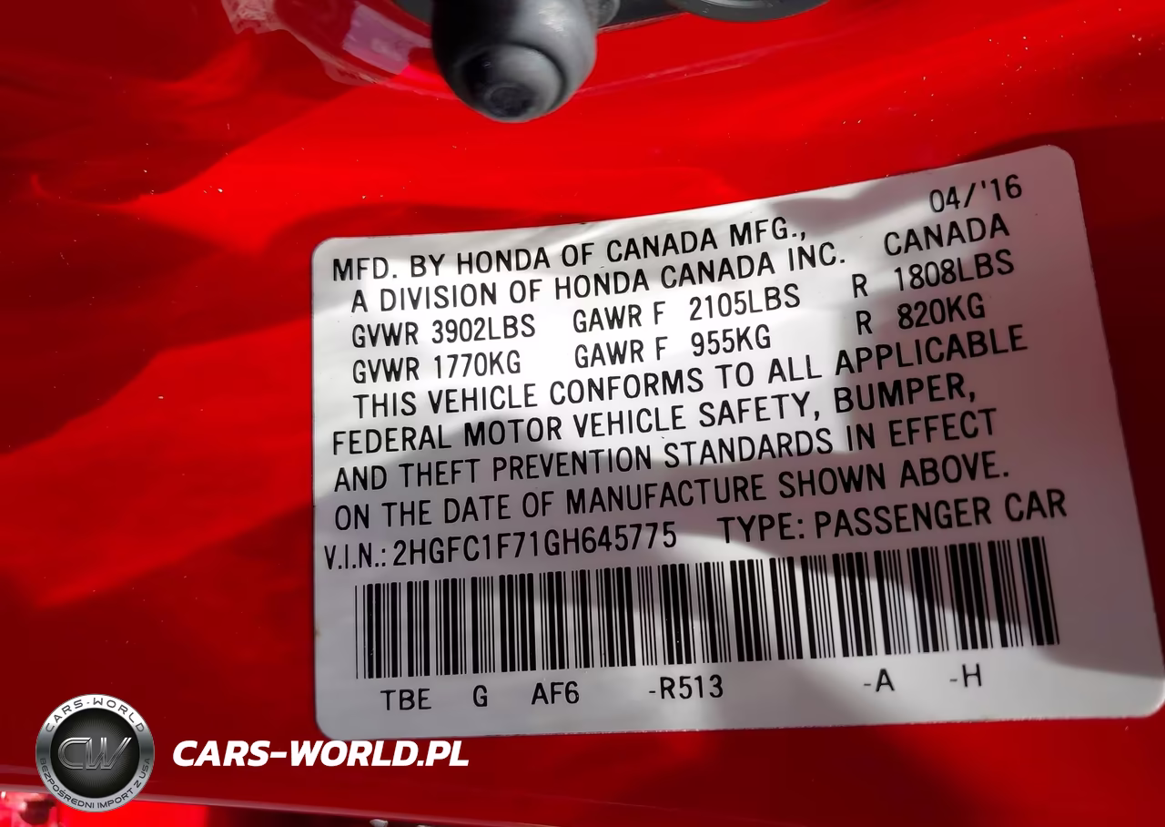 2016 Honda Civic Ex-L VIN:2HGFC1F71GH645775 - 9