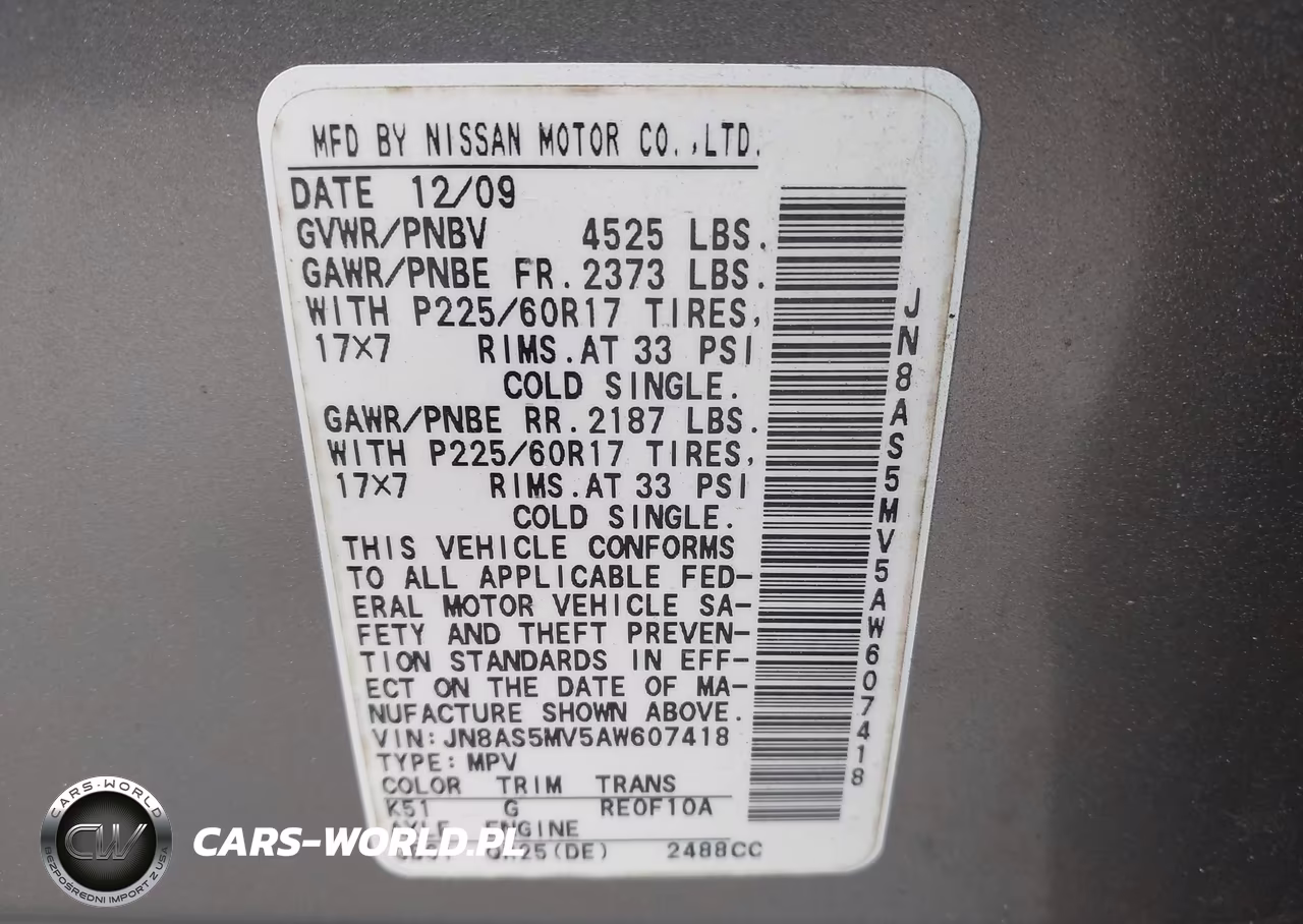 2010 Nissan Rogue Sl VIN:JN8AS5MV5AW607418 - 9