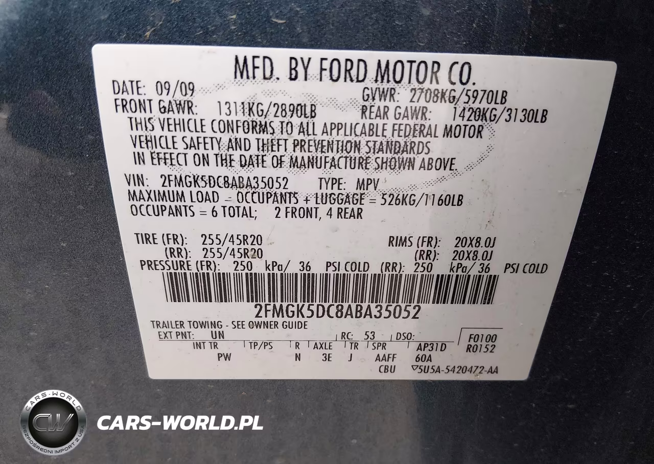 2010 Ford Flex Limited VIN:2FMGK5DC8ABA35052 - 9