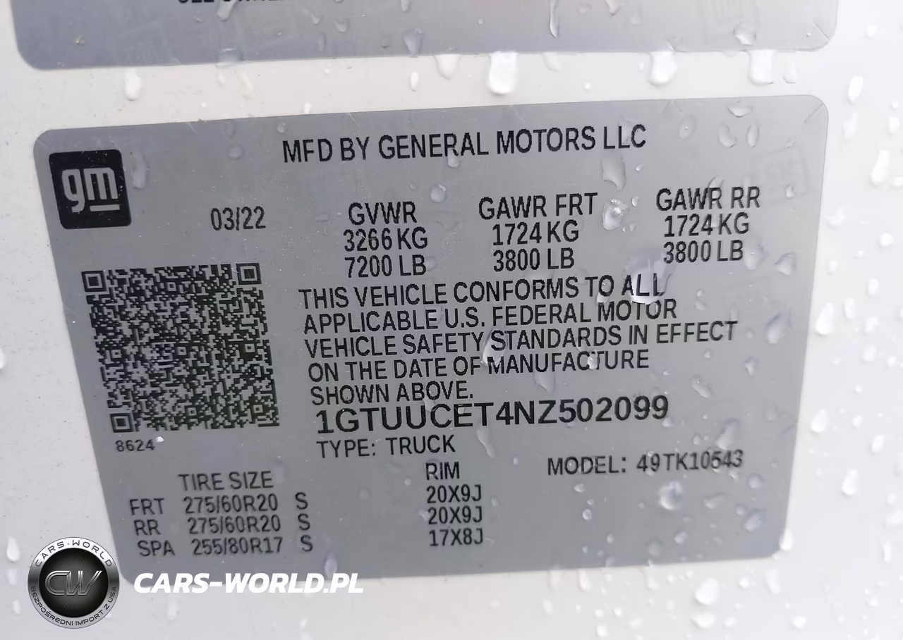 2022 GMC Sierra 1500 4Wd Short Box Elevation VIN:1GTUUCET4NZ502099 - 9