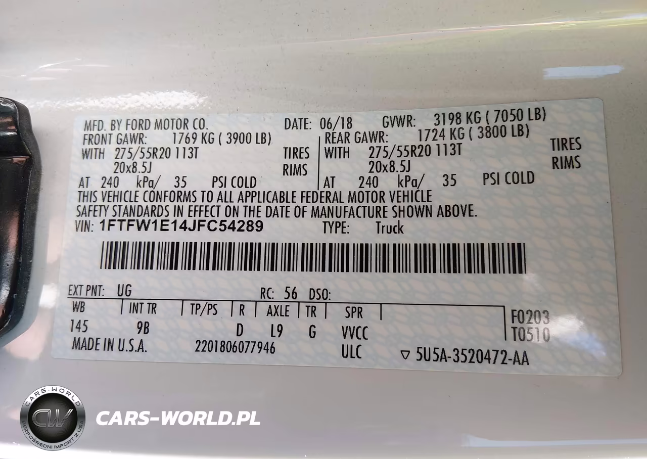 2018 Ford F-150 Platinum VIN:1FTFW1E14JFC54289 - 9