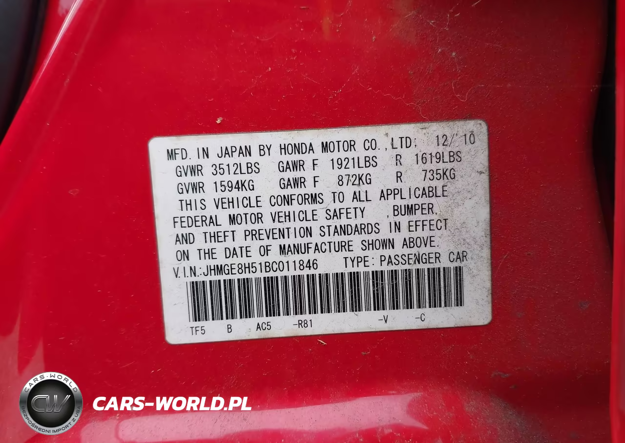 2011 Honda Fit Sport VIN:JHMGE8H51BC011846 - 9