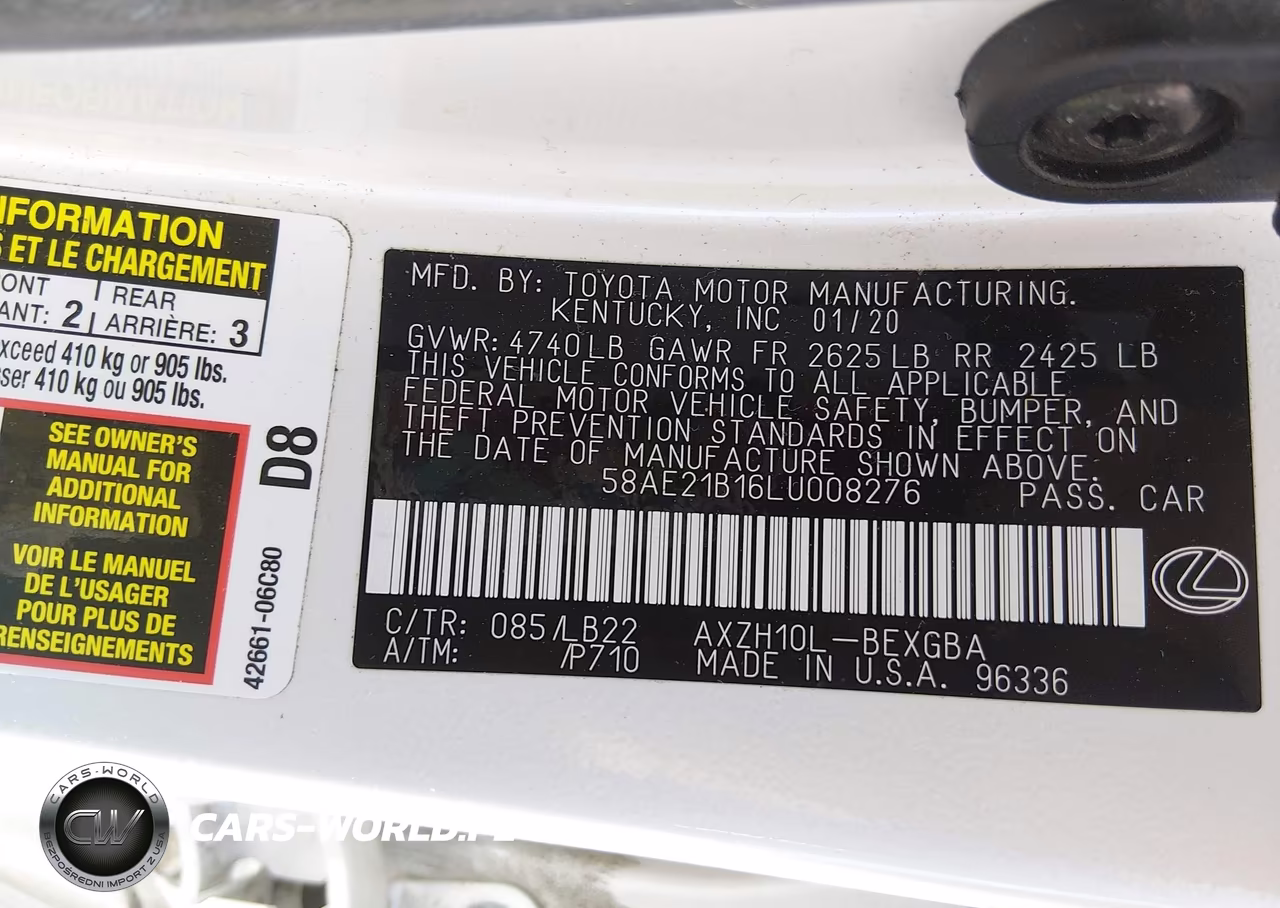 2020 Lexus Es 300H Luxury VIN:58AE21B16LU008276 - 9