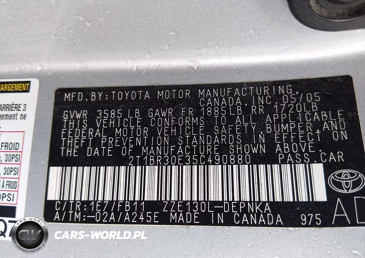 2005 Toyota Corolla Le VIN:2T1BR30E35C490880 - 9
