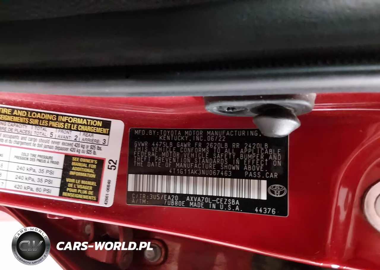 2022 Toyota Camry Se VIN:4T1G11AK3NU067463 - 9