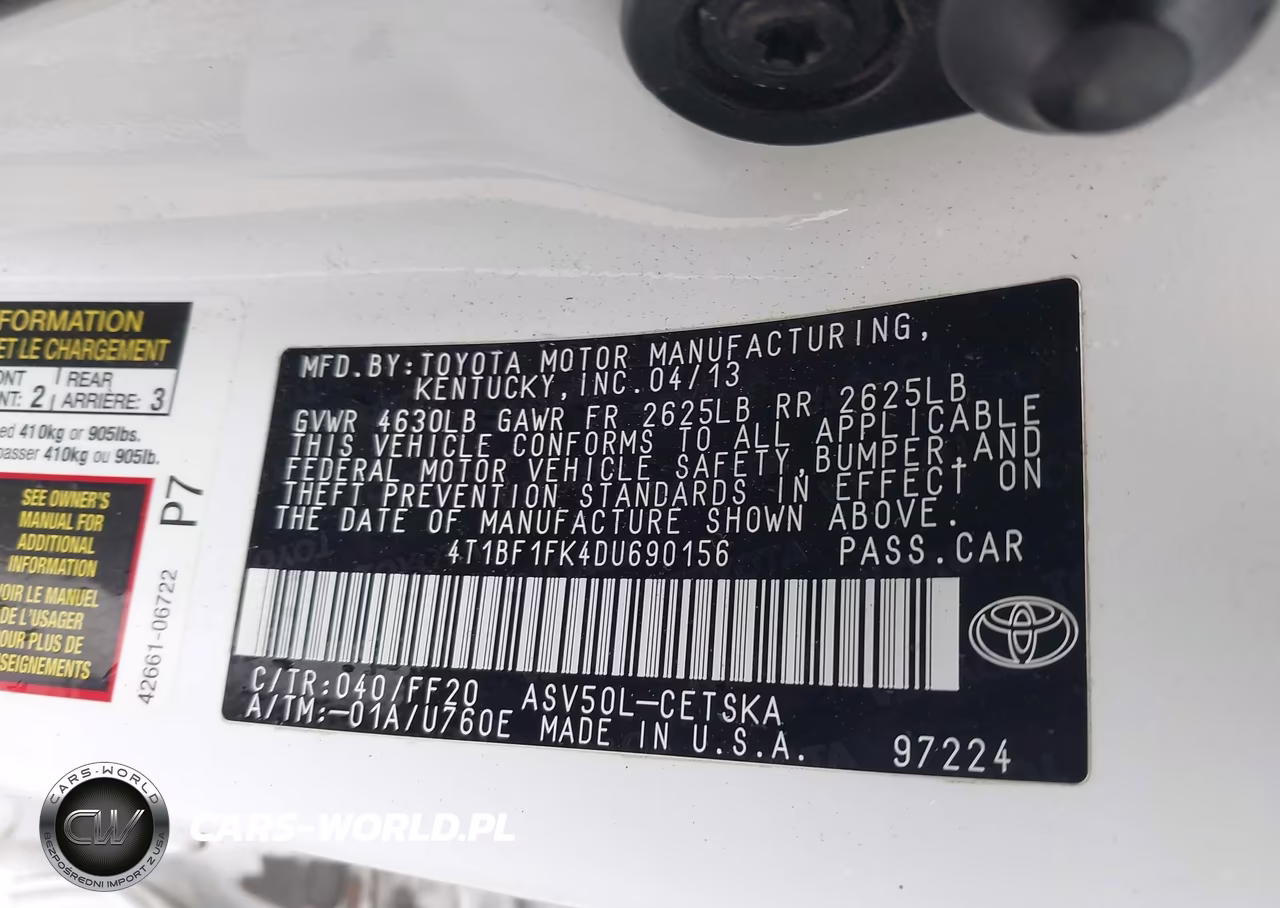 2013 Toyota Camry Se VIN:4T1BF1FK4DU690156 - 9