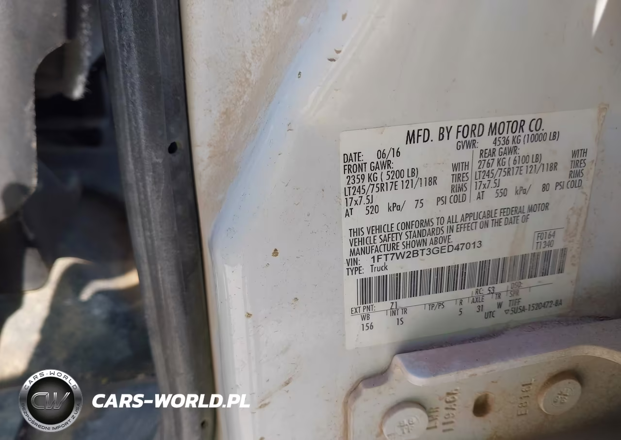 2016 Ford F-250 Xl VIN:1FT7W2BT3GED47013 - 9