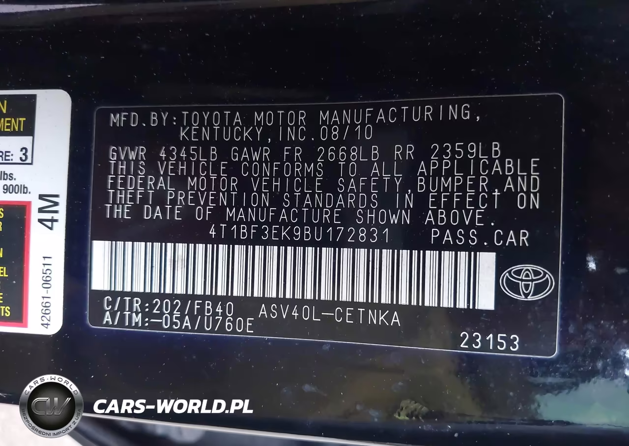 2011 Toyota Camry Le VIN:4T1BF3EK9BU172831 - 9