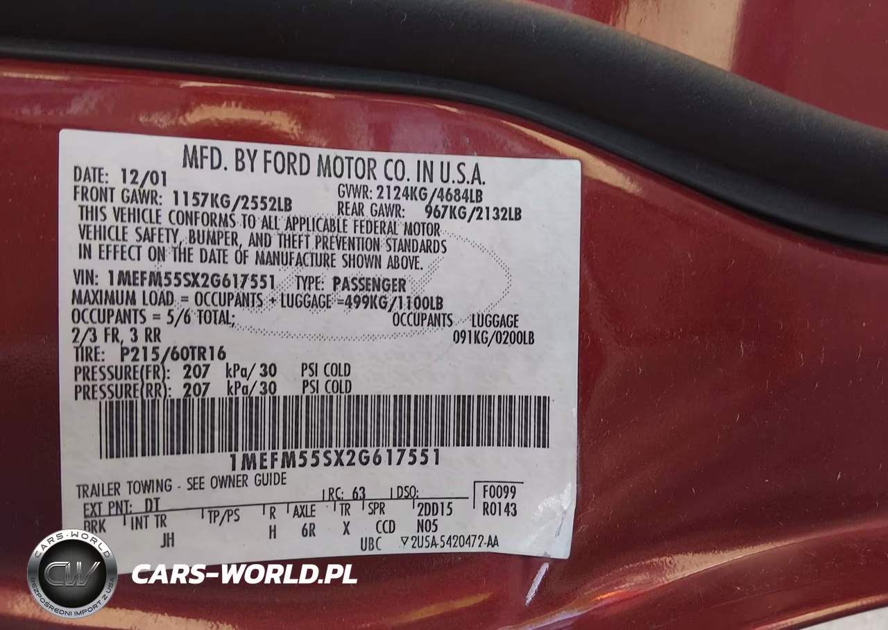 2002 Mercury Sable Ls Premium VIN:1MEFM55SX2G617551 - 9