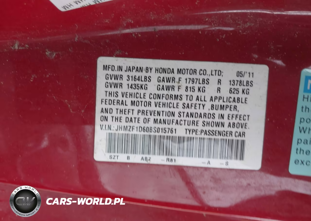 2011 Honda Cr-Z Ex VIN:JHMZF1D60BS015761 - 9