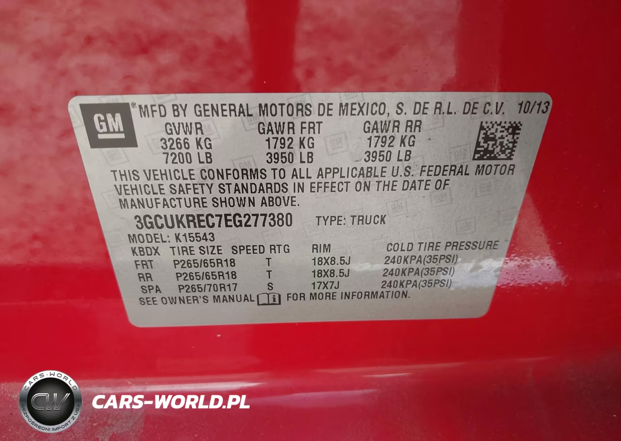 2014 Chevrolet Silverado 1500 2Lt VIN:3GCUKREC7EG277380 - 9