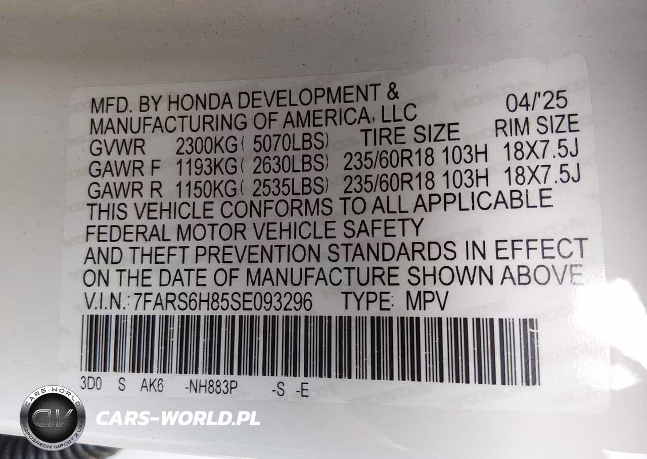 2025 Honda Cr-V Hybrid Sport-L VIN:7FARS6H85SE093296 - 9