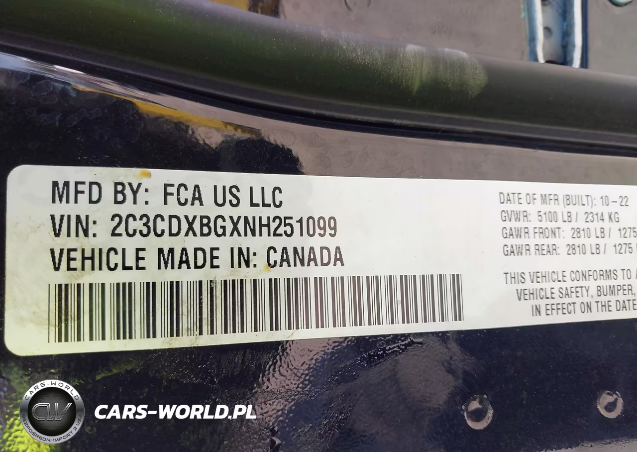 2022 Dodge Charger Sxt Rwd VIN:2C3CDXBGXNH251099 - 9