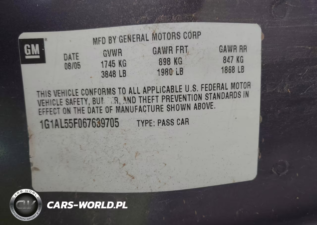 2006 Chevrolet Cobalt Lt VIN:1G1AL55F067639705 - 9
