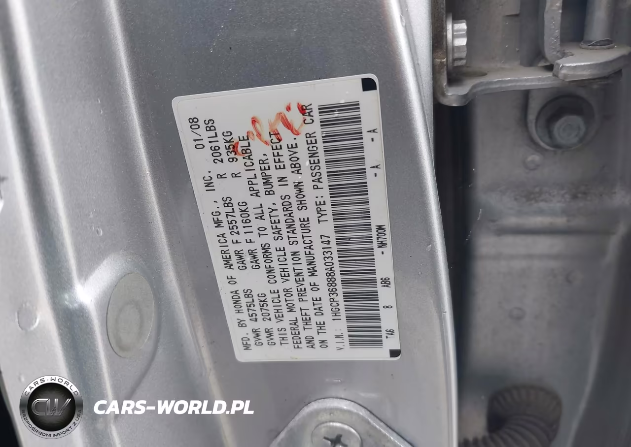 2008 Honda Accord 3.5 Ex-L VIN:1HGCP36888A033147 - 9