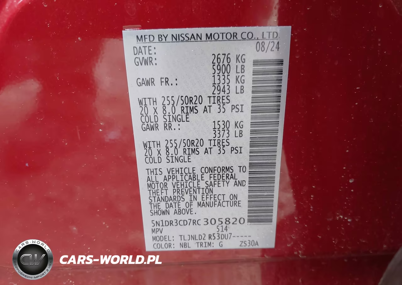 2024 Nissan Pathfinder Sl 4Wd VIN:5N1DR3CD7RC305820 - 9