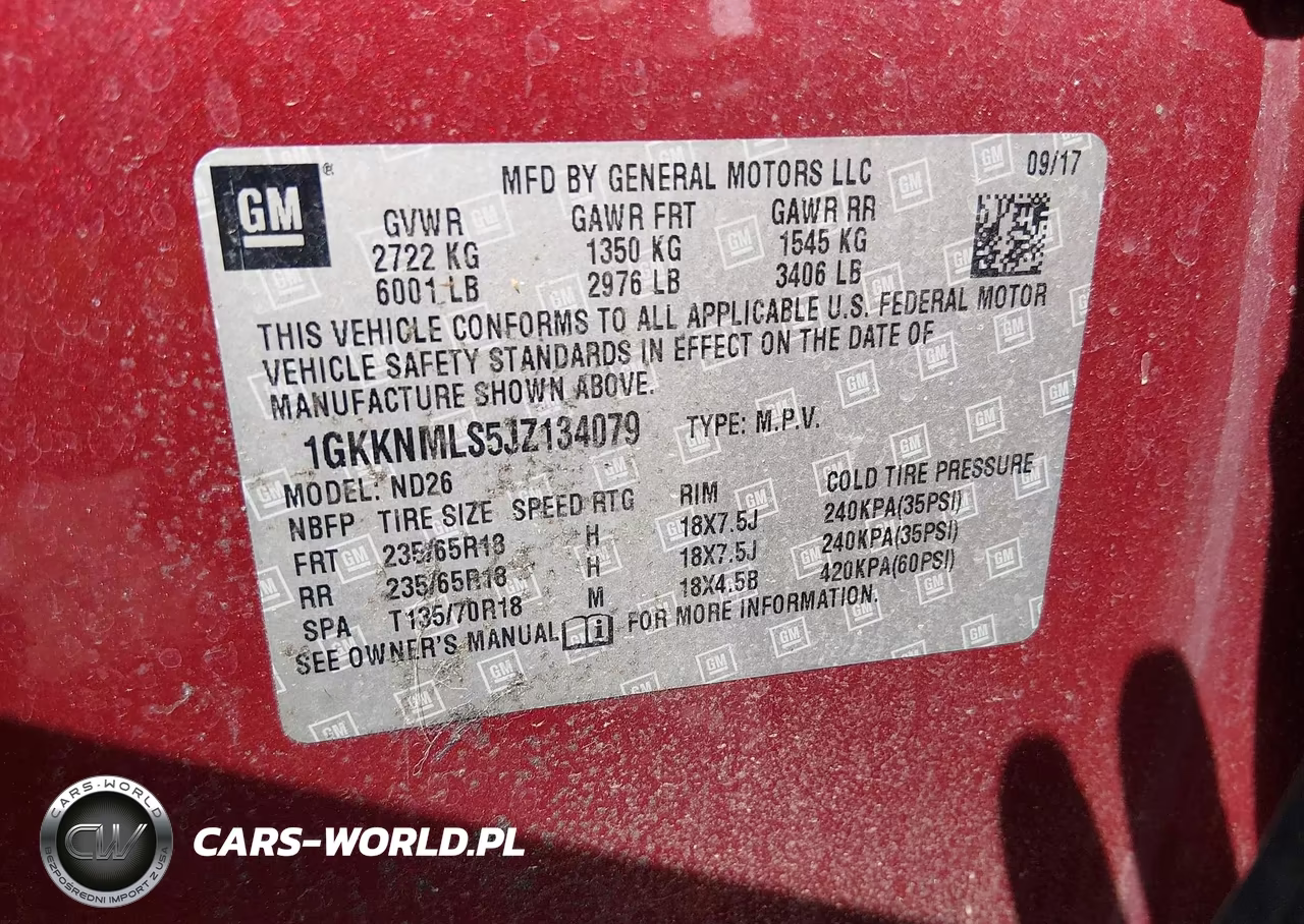 2018 GMC Acadia Slt-1 VIN:1GKKNMLS5JZ134079 - 9