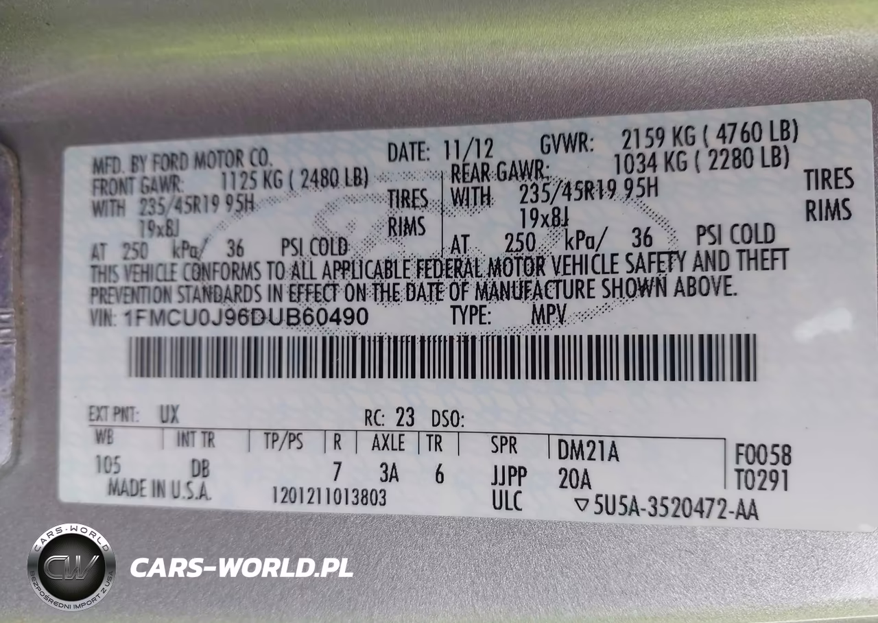 2013 Ford Escape Titanium VIN:1FMCU0J96DUB60490 - 9